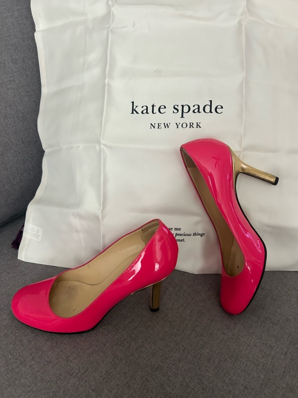 Kate Spade pink patent leather shoes